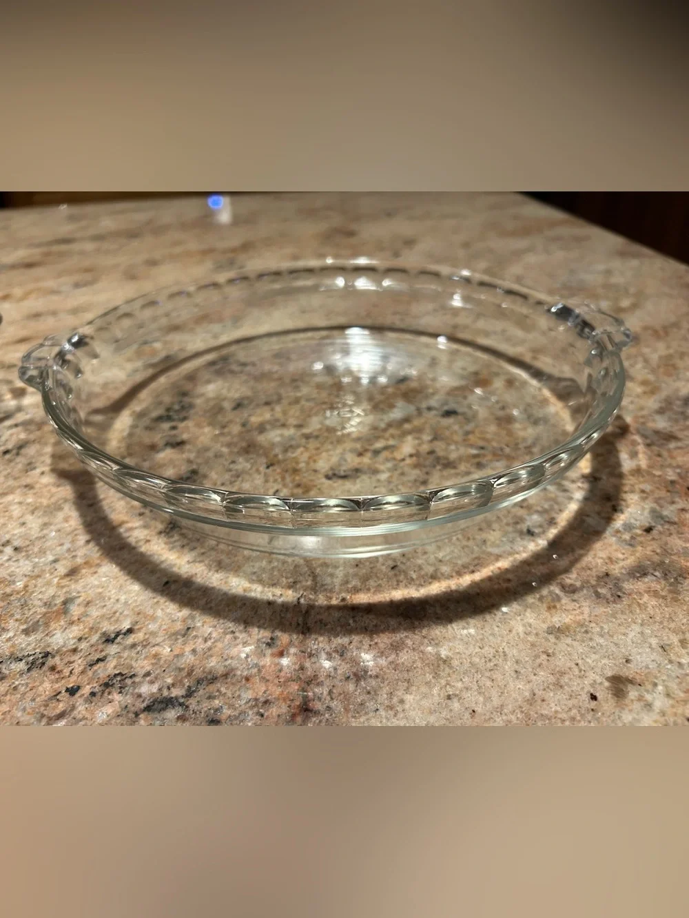 Pyrex TRADE MARK #228 Fluted Edge Clear Glass 9” Set of 2 Vintage Pie Dish Set
